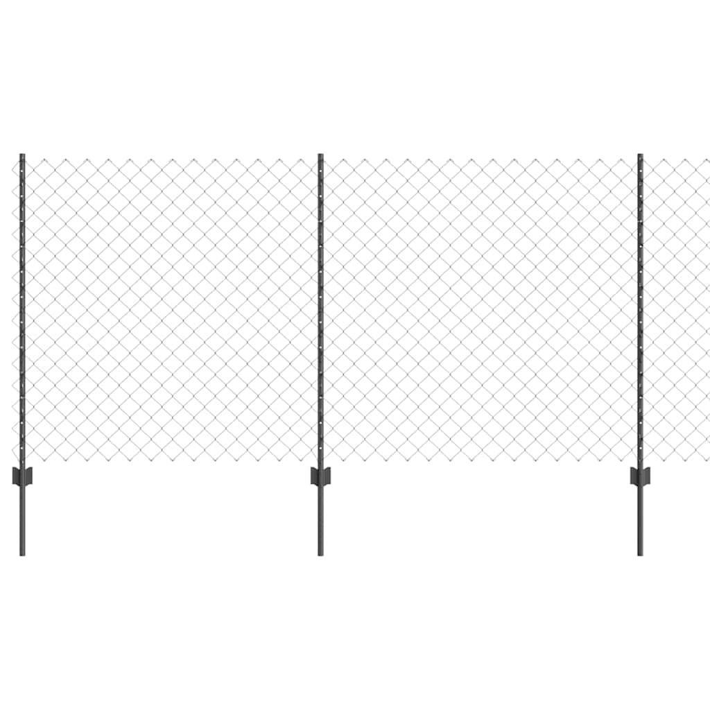 Zaun mit Pfosten Grau 1.2 x 10 m Stahl