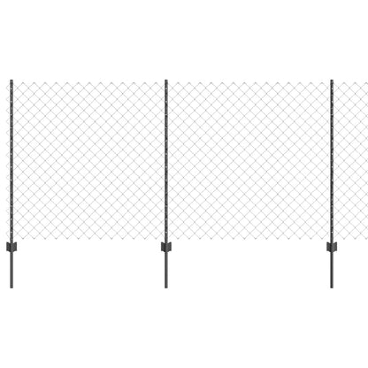 Zaun mit Pfosten Grau 1.2 x 10 m Stahl