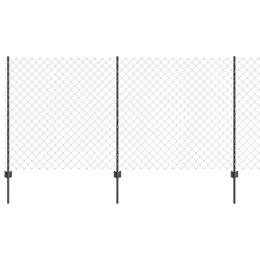 Zaun mit Pfosten Grau 1.2 x 10 m Stahl