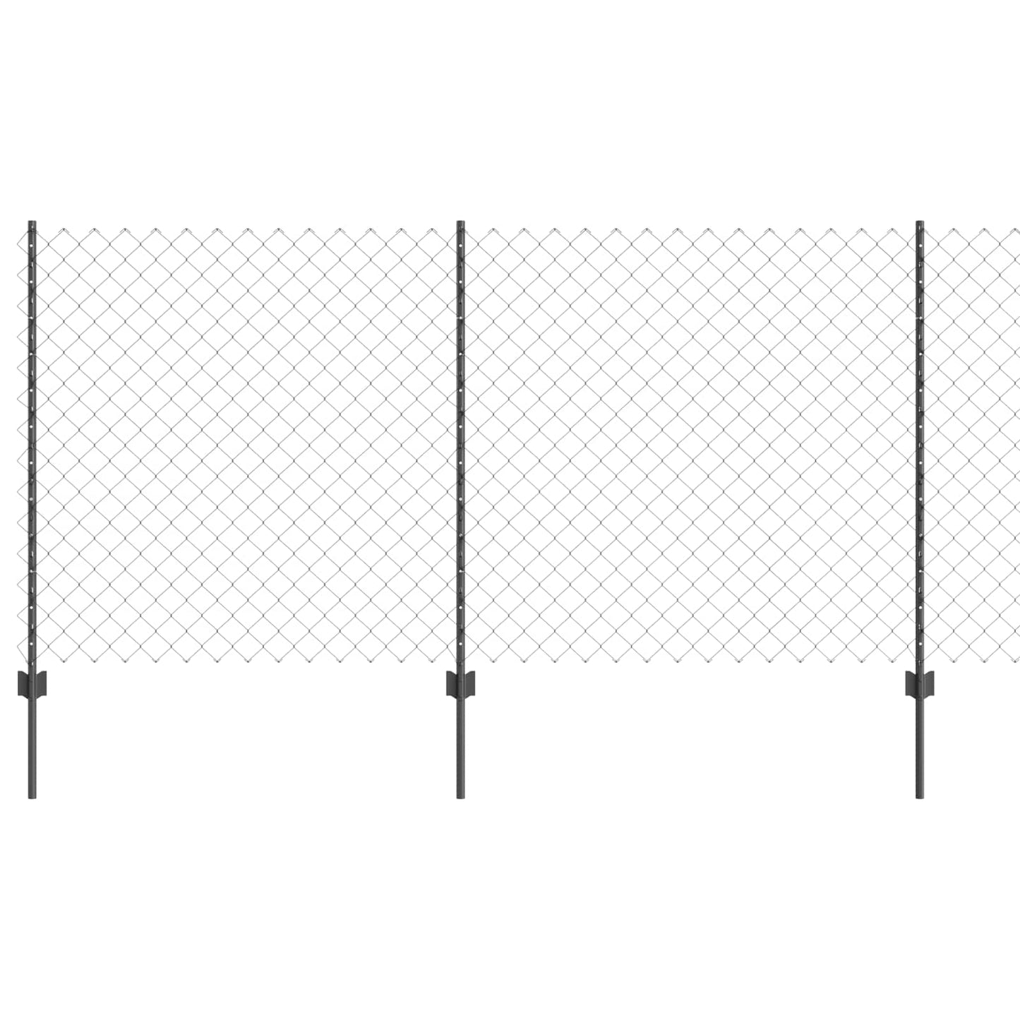 Zaun und Pfosten Grau 1,2 x 10 m Stahl