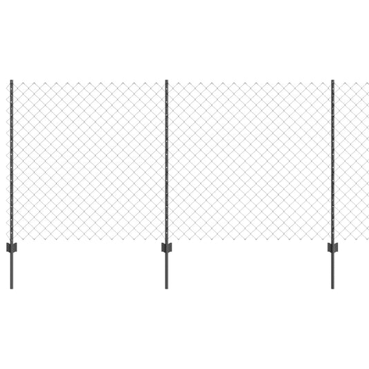 Zaun und Pfosten Grau 1,2 x 10 m Stahl