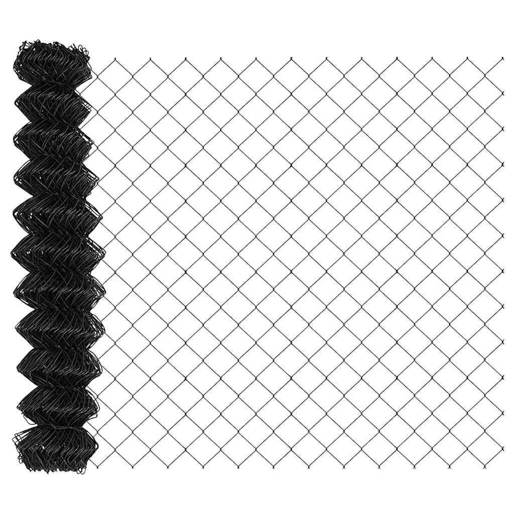 Zaun mit Pfosten Grau 1.2 x 10 m Stahl