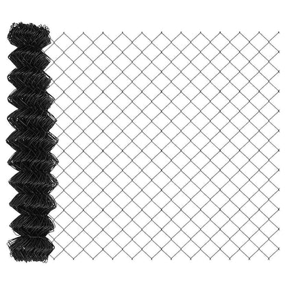 Zaun mit Pfosten Grau 1.2 x 10 m Stahl