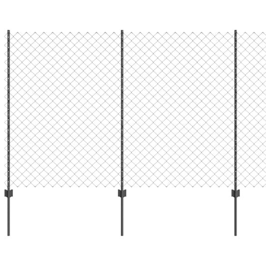 Zaun und Pfosten Grau 1,5 x 10 m Stahl