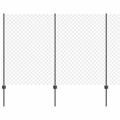 Zaun mit Pfosten Grau 1.6 x 10 m Stahl