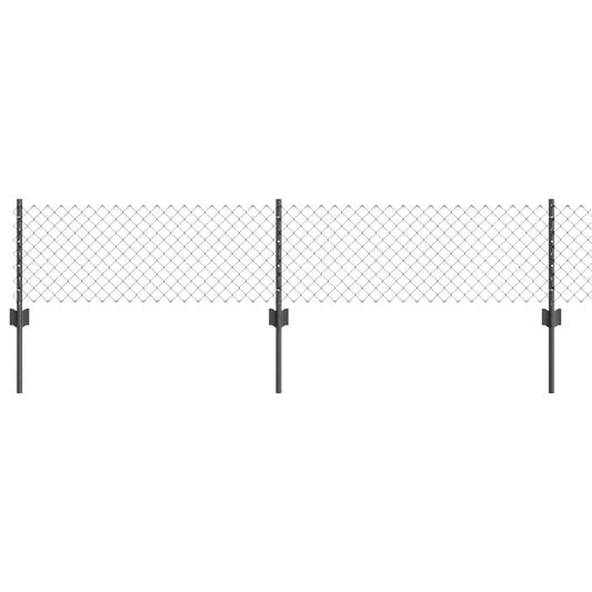 Zaun mit Pfosten Grau 0,4 x 25 m Stahl