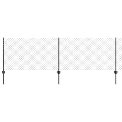 Zaun mit Pfosten Grau 0.8 x 25 m Stahl