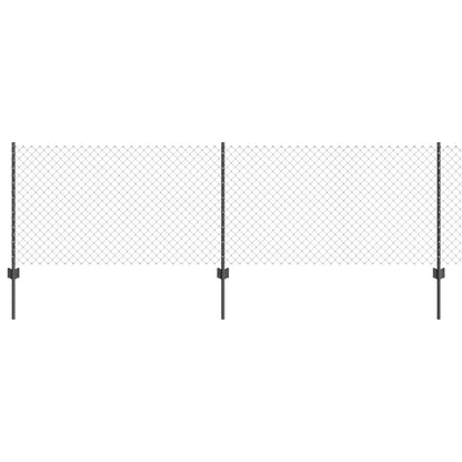 Zaun und Pfosten Grau 0,8 x 25 m Stahl