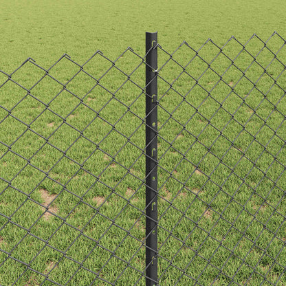 Zaun und Pfosten Grau 1 x 25 m Stahl