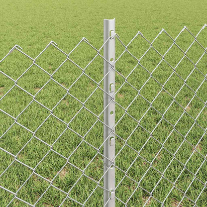 Zaun mit Pfosten Silber 0,6 x 10 m Stahl