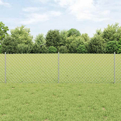 Zaun mit Pfosten Silber 0,6 x 10 m Stahl