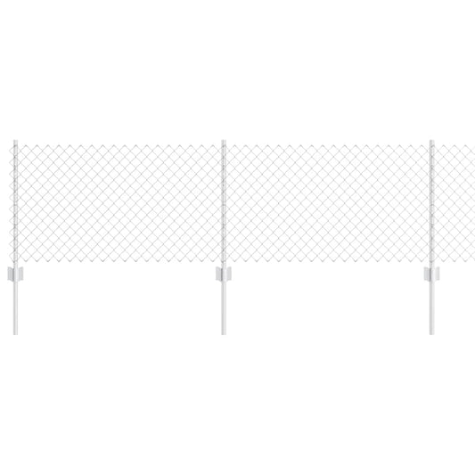 Zaun mit Pfosten Silber 0,6 x 10 m Stahl