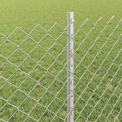 Zaun mit Pfosten Silber 0,8 x 10 m Stahl