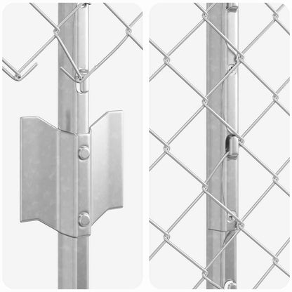 Zaun mit Pfosten Silber 1 x 10 m Stahl