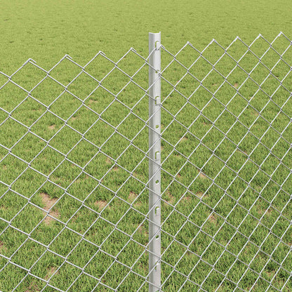 Zaun mit Pfosten Silber 1 x 10 m Stahl