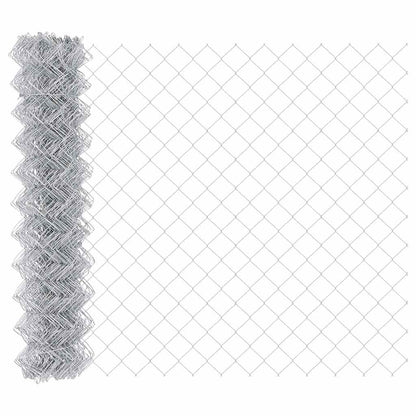 Zaun mit Pfosten Silber 1 x 10 m Stahl