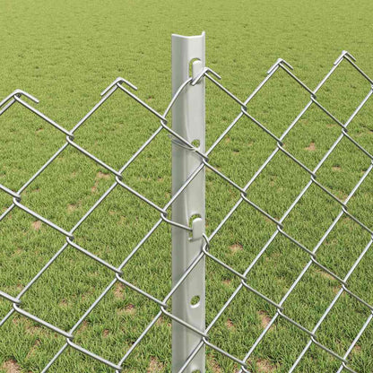 Zaun mit Pfosten Silber 1,2 x 10 m Stahl