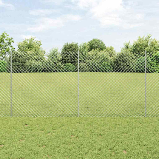 Zaun mit Pfosten Silber 1.2 x 10 m Stahl