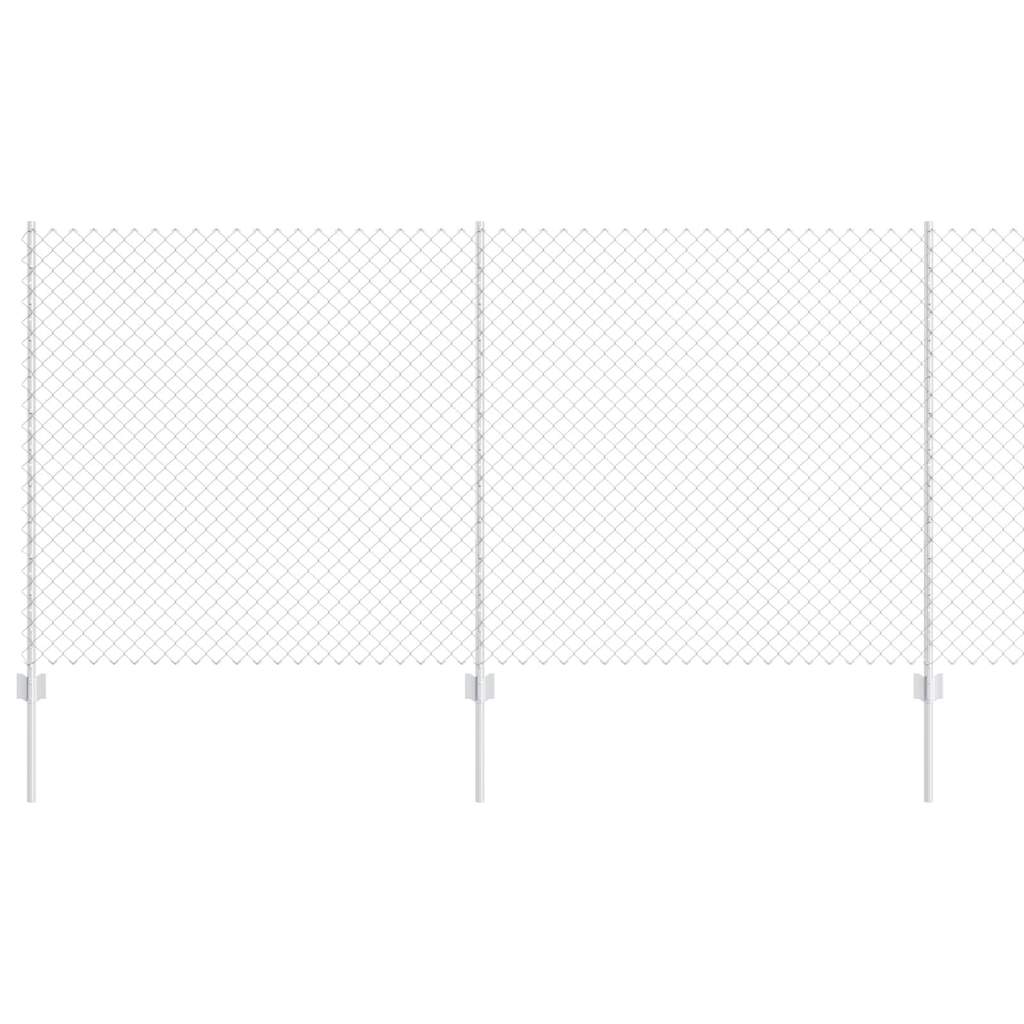 Zaun mit Pfosten Silber 1.2 x 10 m Stahl
