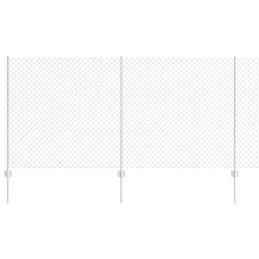 Zaun mit Pfosten Silber 1.2 x 10 m Stahl