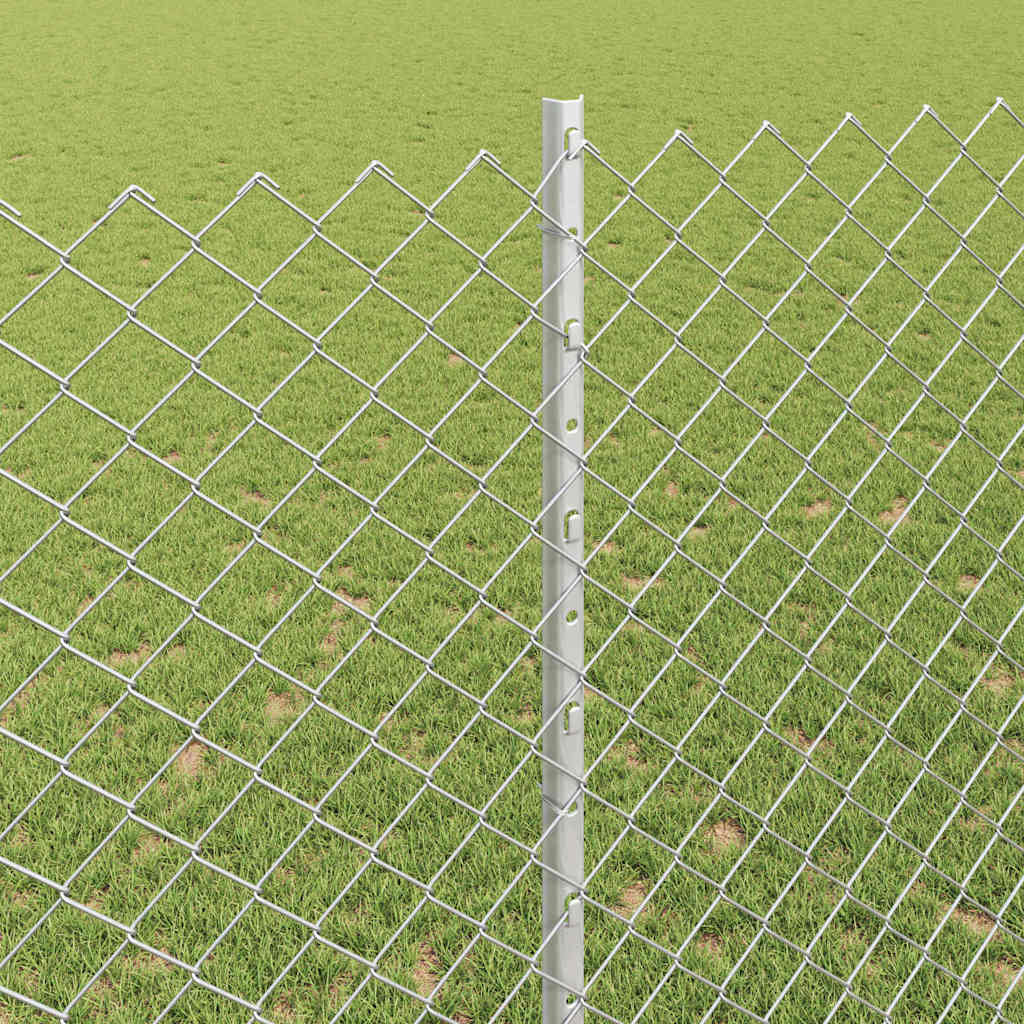 Zaun mit Pfosten Silber 1,4 x 10 m Stahl