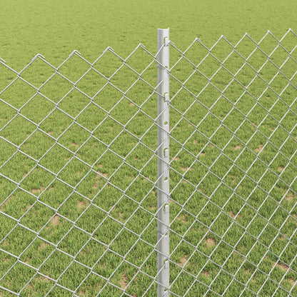 Zaun mit Pfosten Silber 1,4 x 10 m Stahl
