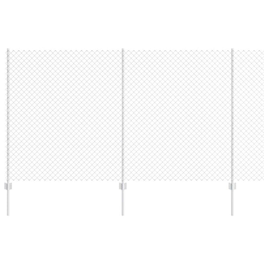 Zaun mit Pfosten Silber 1.4 x 10 m Stahl