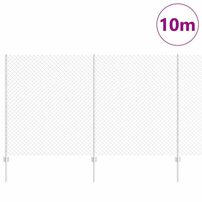 Zaun mit Pfosten Silber 1.4 x 10 m Stahl
