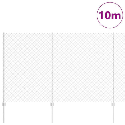 Zaun mit Pfosten Silber 1.5 x 10 m Stahl