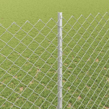 Zaun mit Pfosten Silber 1,6 x 10 m Stahl