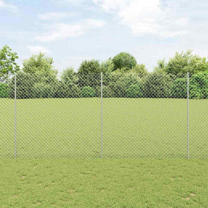 Zaun mit Pfosten Silber 1.6 x 10 m Stahl