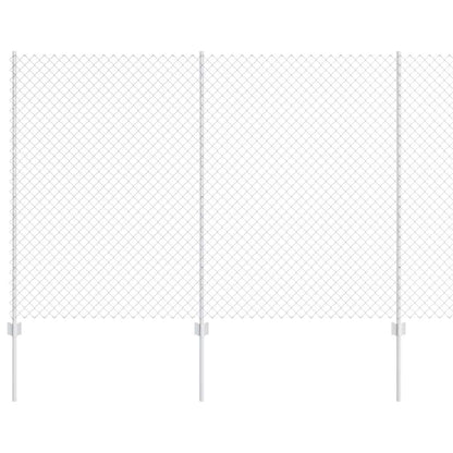Zaun mit Pfosten Silber 1.6 x 10 m Stahl