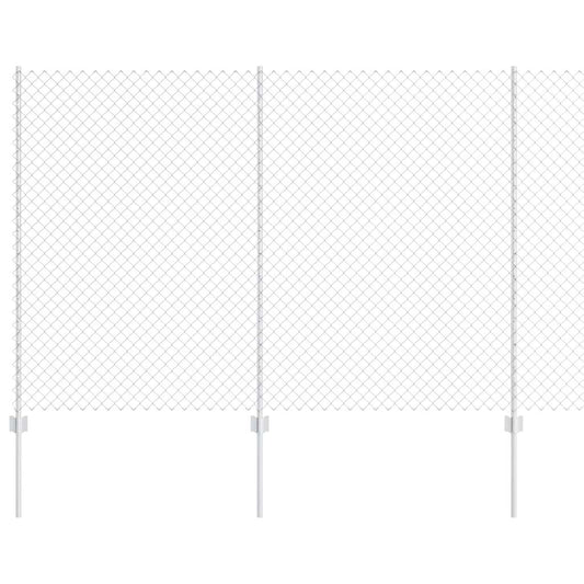 Zaun mit Pfosten Silber 1.6 x 10 m Stahl