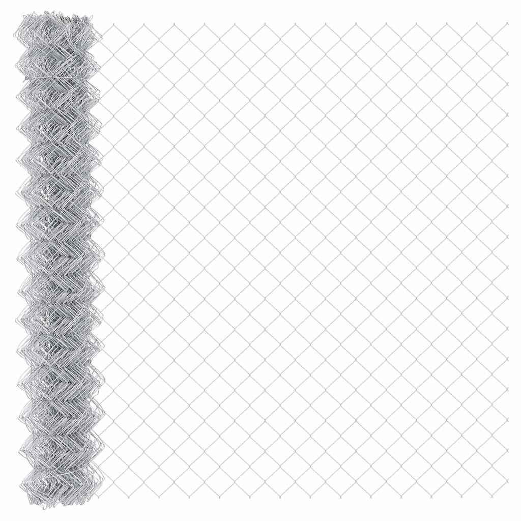 Zaun mit Pfosten Silber 1.6 x 10 m Stahl