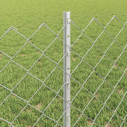 Zaun mit Pfosten Silber 0,6 x 10 m Stahl
