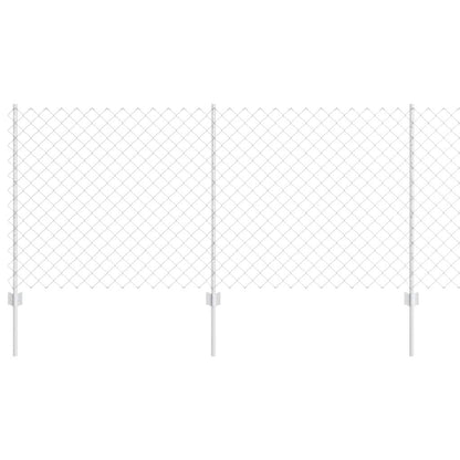 Zaun mit Pfosten Silber 1 x 10 m Stahl