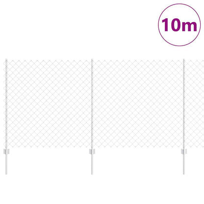 Zaun mit Pfosten Silber 1.2 x 10 m Stahl
