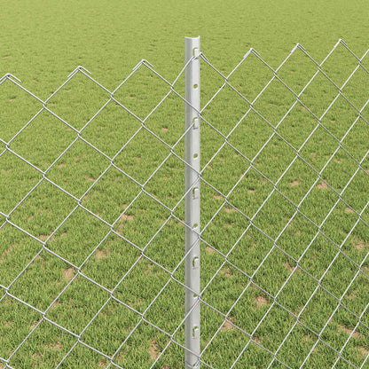 Zaun mit Pfosten Silber 1,4 x 10 m Stahl