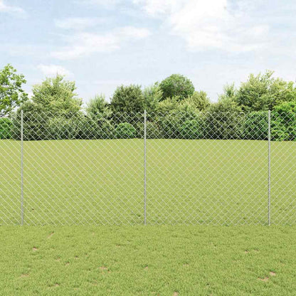 Zaun mit Pfosten Silber 1.4 x 10 m Stahl