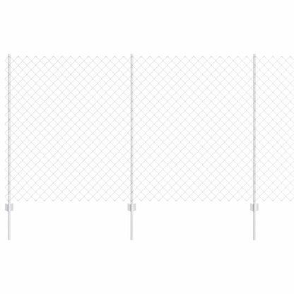 Zaun mit Pfosten Silber 1.4 x 10 m Stahl