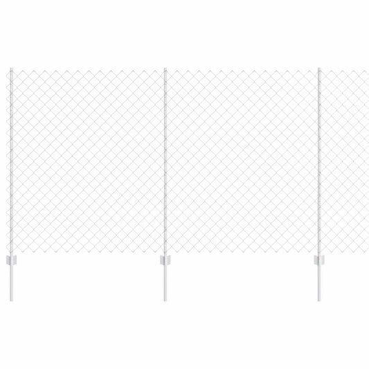 Zaun mit Pfosten Silber 1.4 x 10 m Stahl