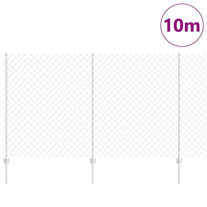 Zaun mit Pfosten Silber 1.4 x 10 m Stahl