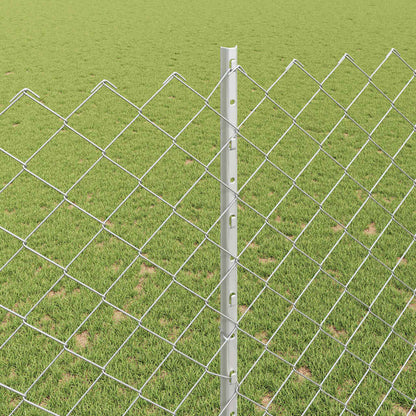 Zaun mit Pfosten Silber 1,5 x 10 m Stahl