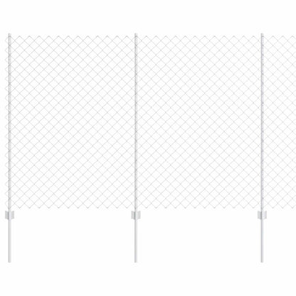 Zaun mit Pfosten Silber 1.5 x 10 m Stahl