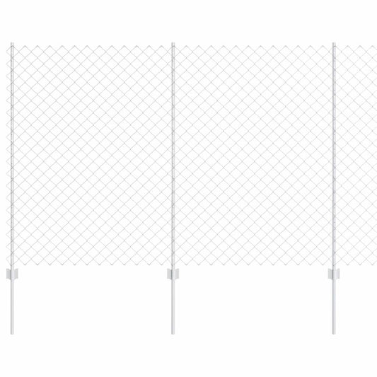 Zaun mit Pfosten Silber 1.5 x 10 m Stahl