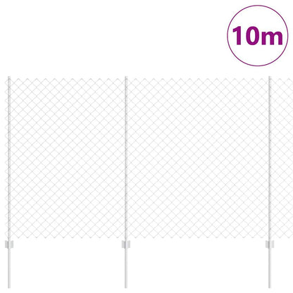 Zaun mit Pfosten Silber 1.5 x 10 m Stahl