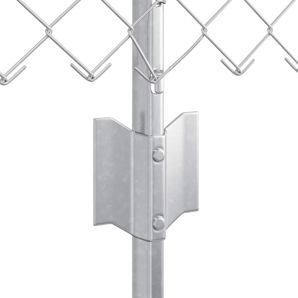 Zaun mit Pfosten Silber 0,4 x 25 m Stahl