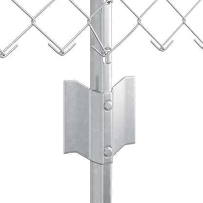 Zaun mit Pfosten Silber 0,4 x 25 m Stahl