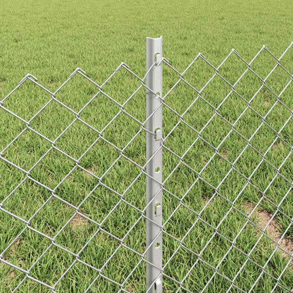 Zaun mit Pfosten Silber 0,4 x 25 m Stahl
