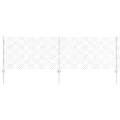Zaun mit Pfosten Silber 0.8 x 25 m Stahl